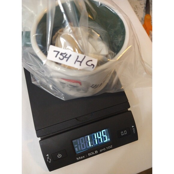 Rae Dunn Bah Humbug Mug Christmas Holiday Green double sided raccoon red hat - Picture 10 of 10